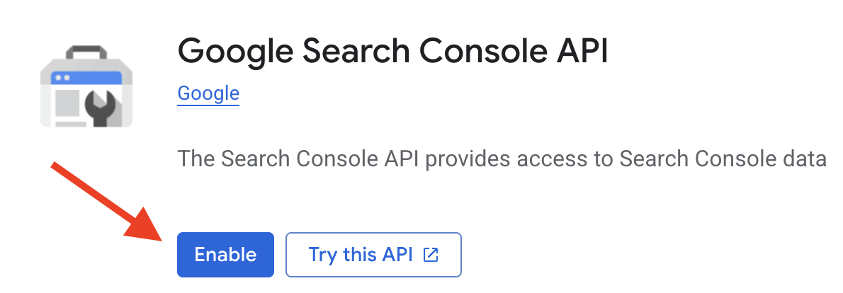 Enable Google Search Console API