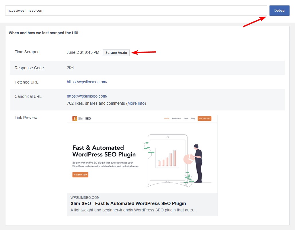 Debugging social image on Facebook