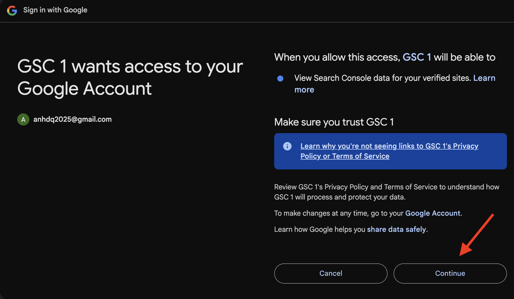 Get Google authentication token 3