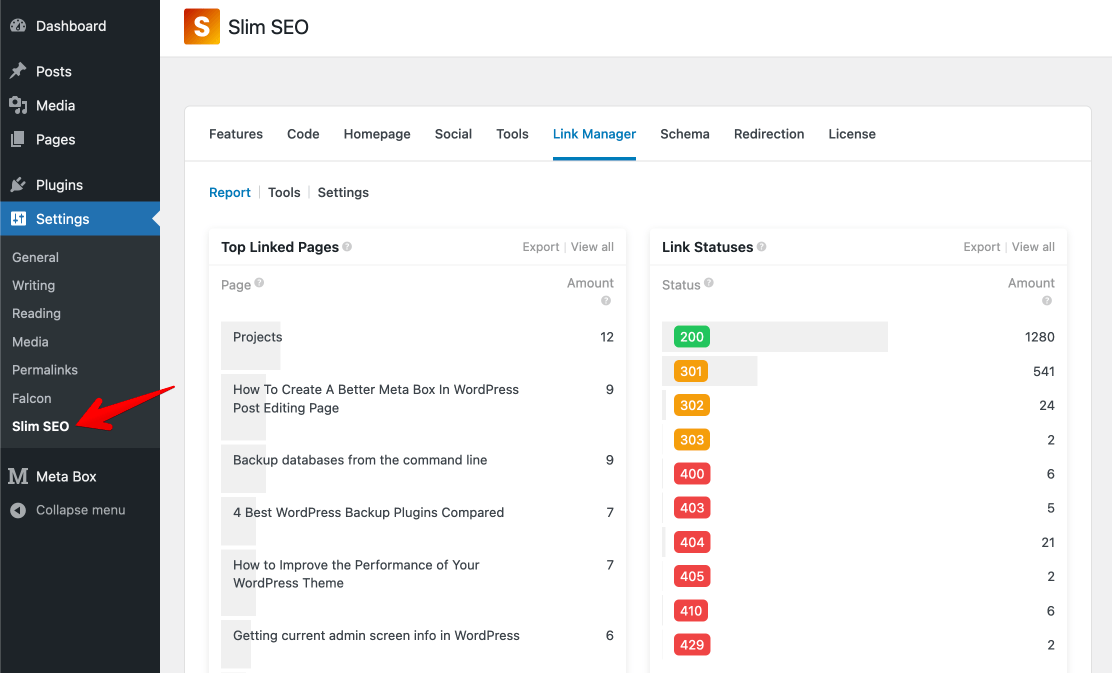 Link reports