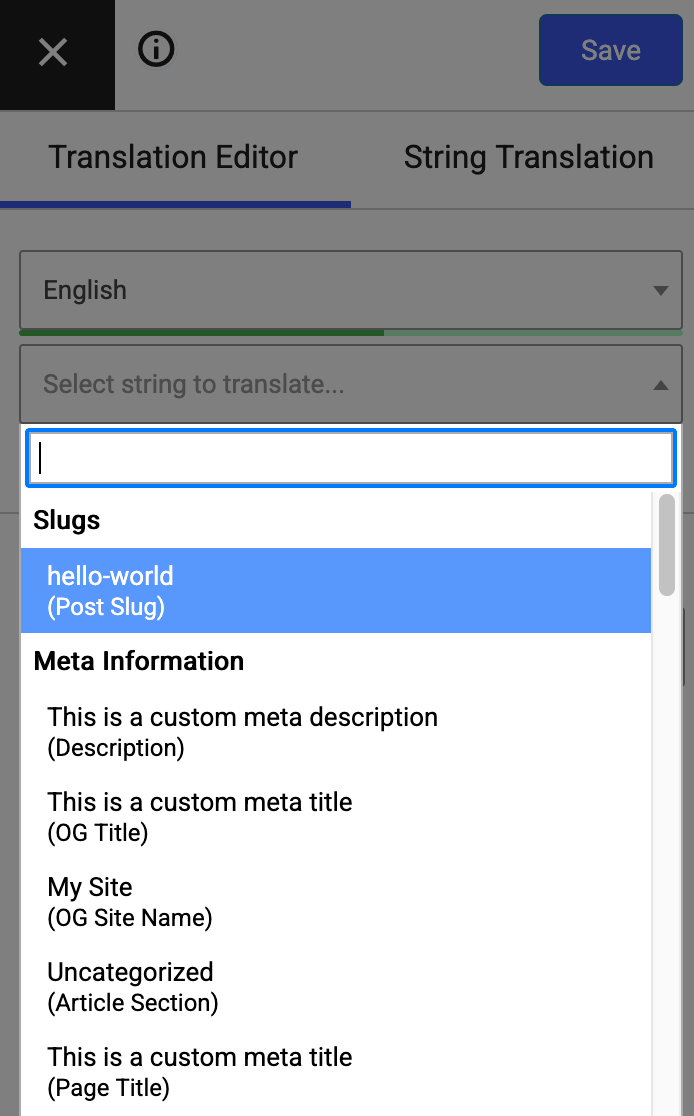 Translate meta tags in TranslatePress