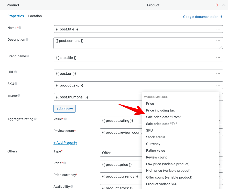 WooCommerce dynamic variables