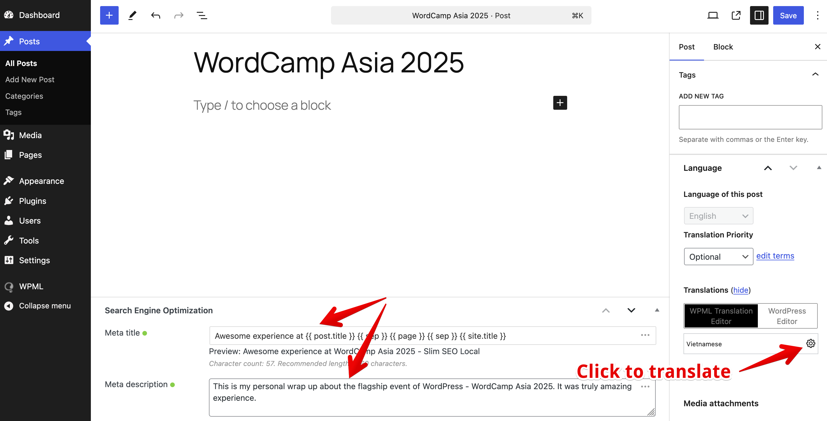 Translate meta title and meta description